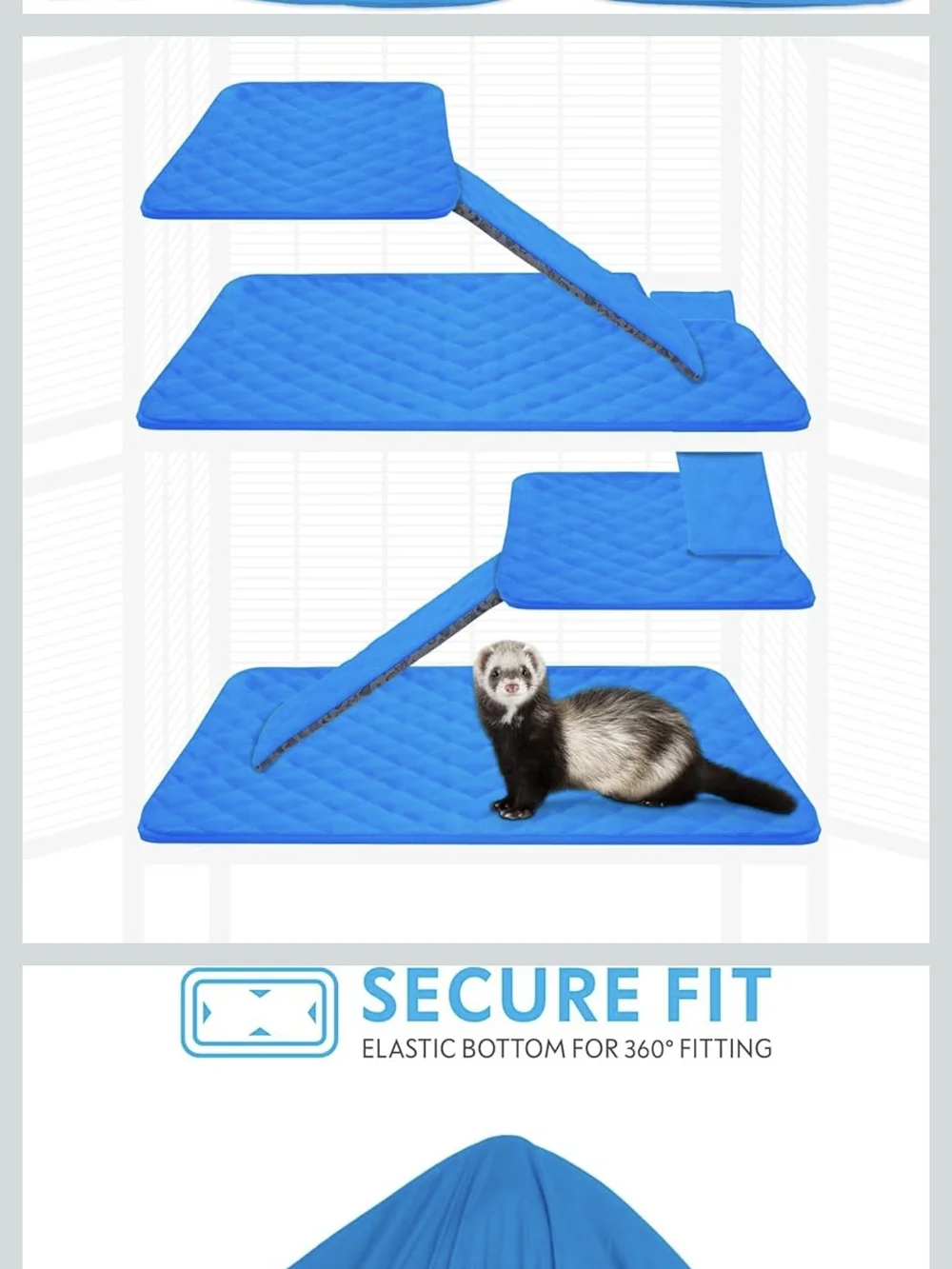 Critter Nation Blue Quilted Cage Liners for Small Pets